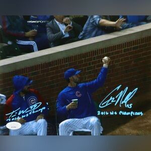 💥Travis Wood Chad Noble💥 Chicago Cubs Signed 2016 World Series Photo Autograph